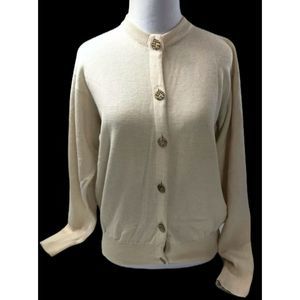 Ballantyne Scotland Cream Cardigan Sweater 40 M/L